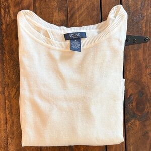 Verve Women's Soft Cream Crew Neck Sweater